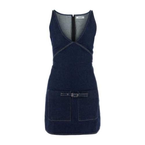 Gimaguas Vit Denim Mini Klänning Blue, Dam