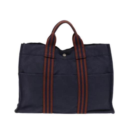 Hermès Vintage Pre-owned Canvas handvskor Blue, Dam