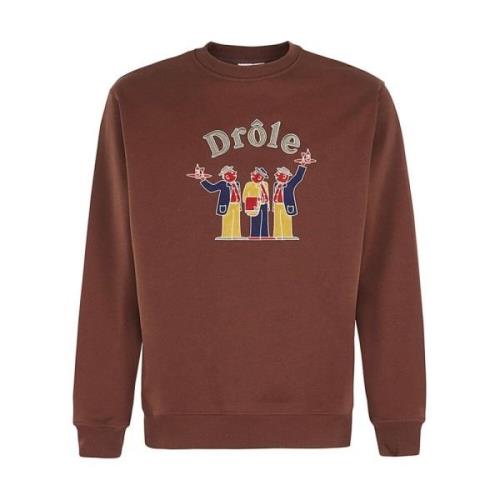 Drole de Monsieur Mörkbrun Sweatshirt för Män Brown, Herr