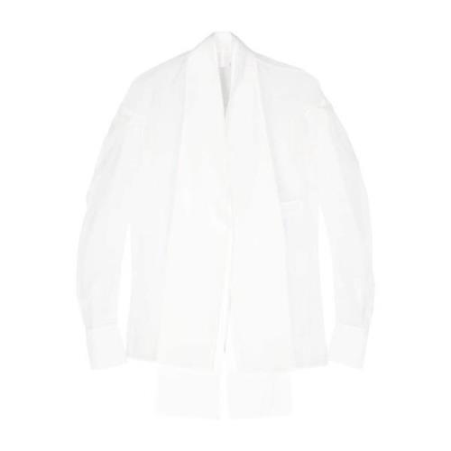 Genny Silke Organza V-ringad Skjorta White, Dam