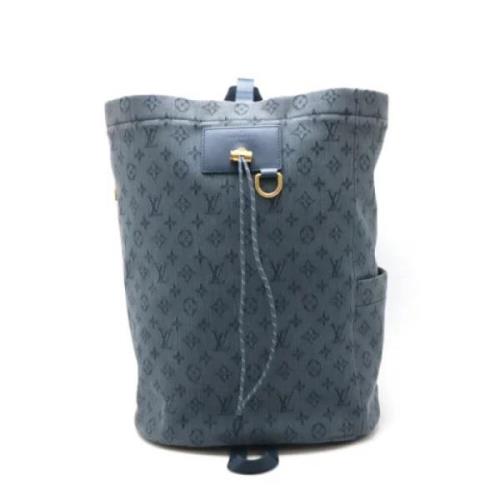 Louis Vuitton Vintage Pre-owned Denim ryggsckar Blue, Dam