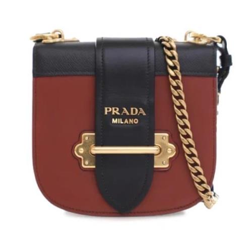 Prada Vintage Pre-owned Laeder crossbodyvskor Brown, Dam