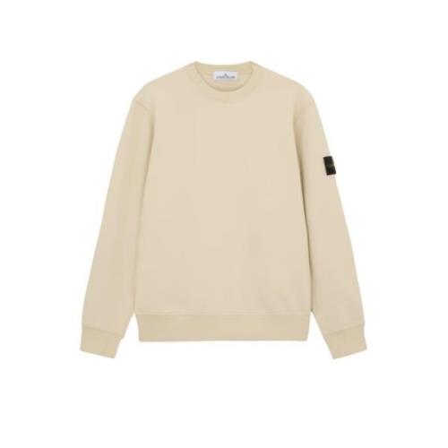 Stone Island Bomull Fleece Crewneck Sweatshirt Beige, Herr