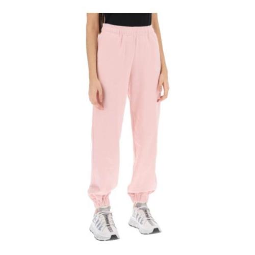 Versace 1978 Re-Edition Joggers med Logo Broderi Pink, Dam