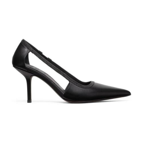 Brunello Cucinelli Eleganta Svarta Pumps för Kvinnor Black, Dam