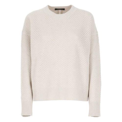 Fabiana Filippi Beige Ull Silk Crewneck Sweater Beige, Dam