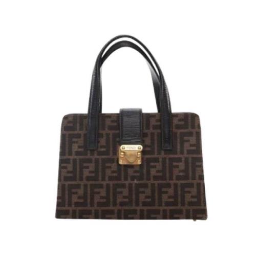 Fendi Vintage Pre-owned Canvas handvskor Brown, Dam