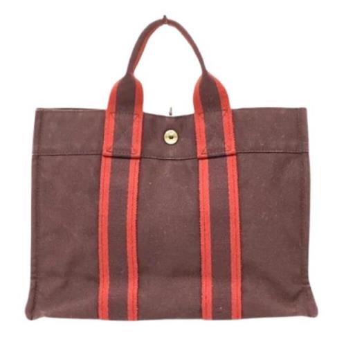 Hermès Vintage Pre-owned Canvas handvskor Red, Dam