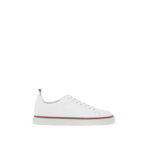 Thom Browne Lädersneakers med Trefärgad Detalj White, Herr