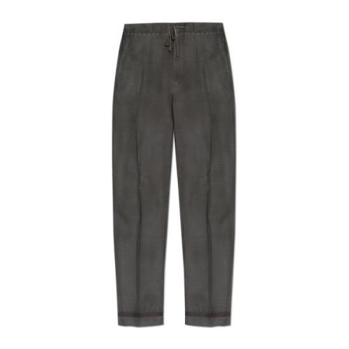 Maison Margiela Veckade byxor med vintageeffekt Gray, Herr