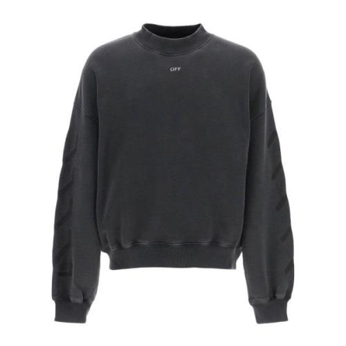 Off White St. Matthew Crewneck Sweatshirt med pil Gray, Herr