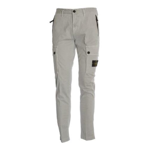 Stone Island Grå Stretch Twill Byxor Gray, Herr