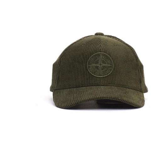 Stone Island Moss Corduroy Six Panel Cap Green, Herr