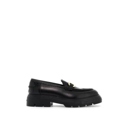 Salvatore Ferragamo Loafers med dubbel Gancini Black, Dam