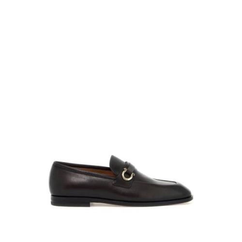 Salvatore Ferragamo Gancini Läder Loafers Brown, Herr