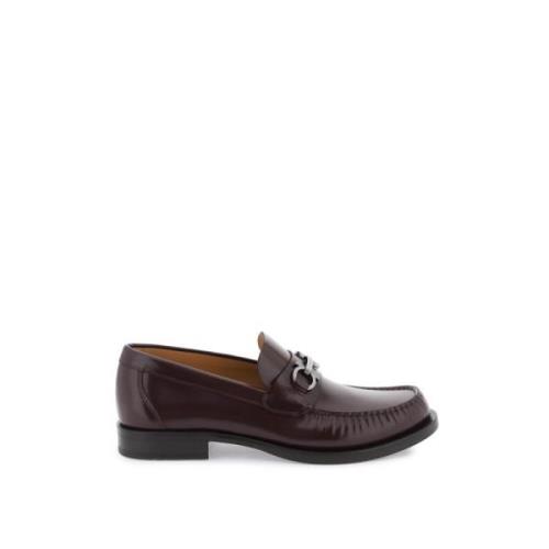 Salvatore Ferragamo Loafers i borstat läder med ikoniska Gancini Red, ...