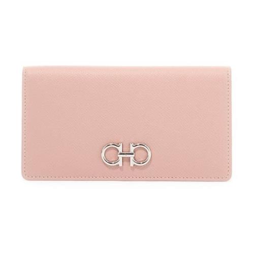 Salvatore Ferragamo Gancini Läder Bifold Plånbok Pink, Dam