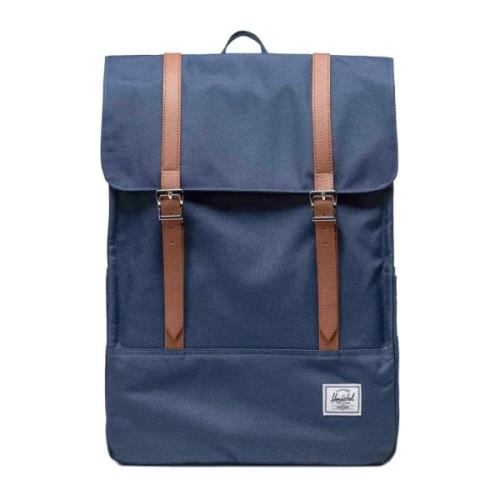 Herschel Logo Patch Tygryggsäck med Klaff Blue, Herr