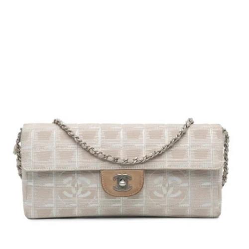 Chanel Vintage Pre-owned Nylon axelremsvskor Beige, Dam