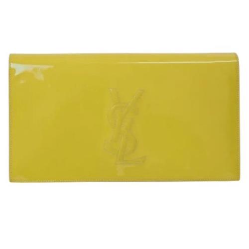 Yves Saint Laurent Vintage Pre-owned Laeder kuvertvskor Yellow, Dam