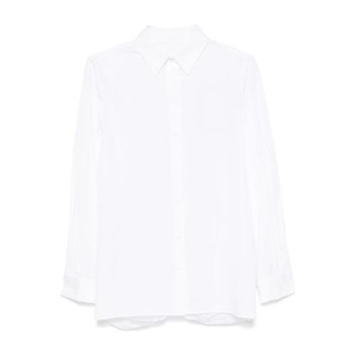 Givenchy Vit Poplin Skjorta med 4G Broderi White, Dam