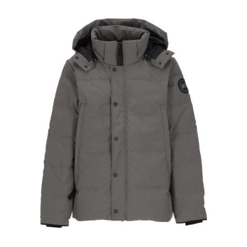 Canada Goose Grå quiltad parkas med avtagbar huva Gray, Herr