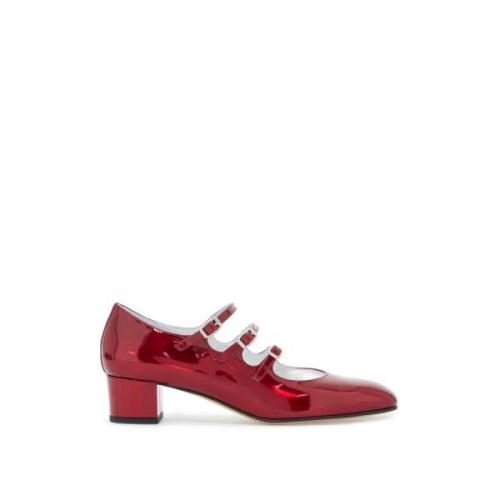 Carel Metallic Mary Jane Kina Skor Red, Dam