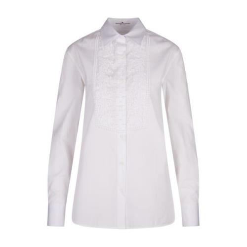 Ermanno Scervino Vit Bomull Poplin Broderad Skjorta White, Dam