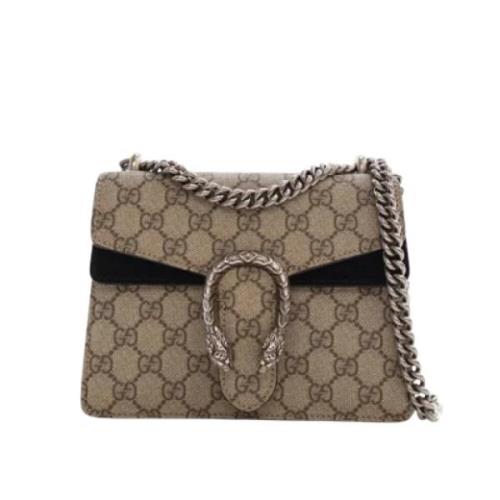 Gucci Vintage Pre-owned Belagd canvas gucci-vskor Beige, Dam