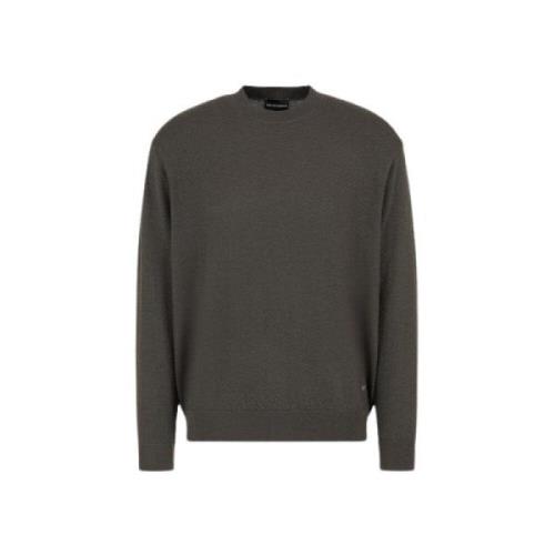 Emporio Armani Chimera Ull Crew-neck Sweater Gray, Herr