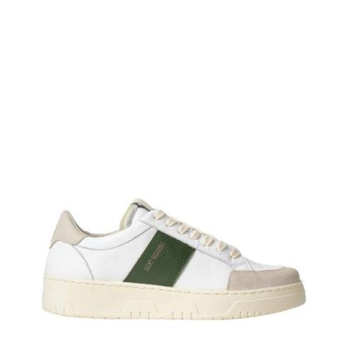 Saint Sneakers Vit Grön Läder Sneakers White, Herr