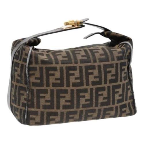 Fendi Vintage Pre-owned Canvas handvskor Brown, Dam