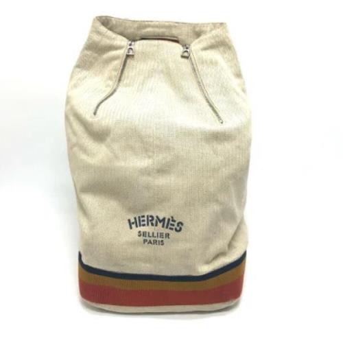 Hermès Vintage Pre-owned Tyg axelremsvskor Beige, Dam