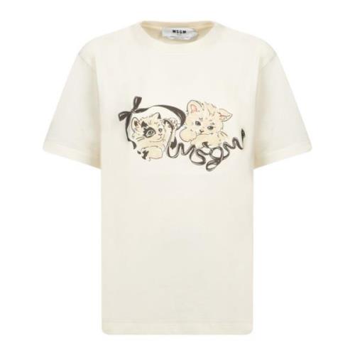 Msgm Vita T-shirts & Polos för Kvinnor Beige, Dam