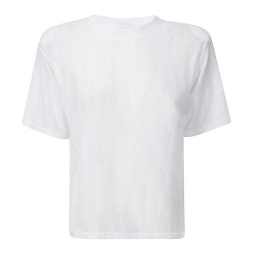 IRO Texturerad T-shirt med halva ärmar White, Dam