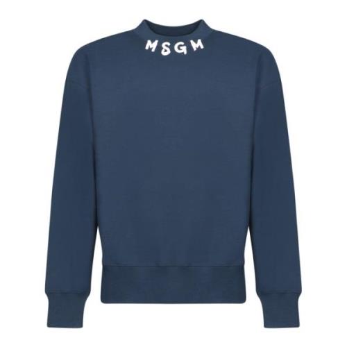 Msgm Blå Sweatshirt Höj Stil Trendig Blue, Herr