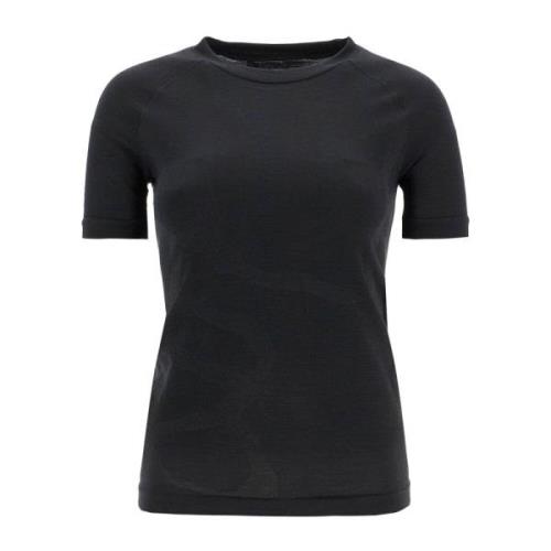 Y-3 Jacquard Jersey Fitted Running T-shirt Black, Dam