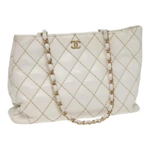 Chanel Vintage Pre-owned Laeder handvskor White, Dam