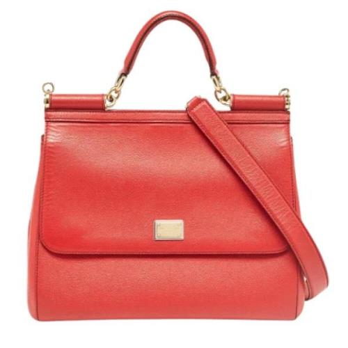 Dolce & Gabbana Pre-owned Pre-owned Laeder handvskor Red, Dam