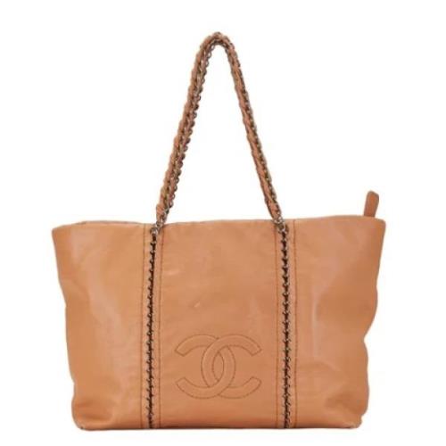 Chanel Vintage Pre-owned Laeder totevskor Beige, Dam