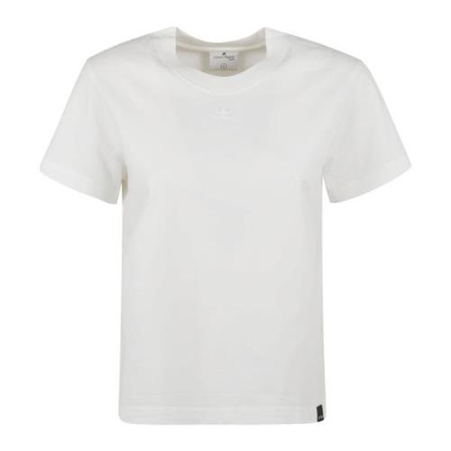 Courrèges Vit Heritage T-shirt med Logo White, Dam