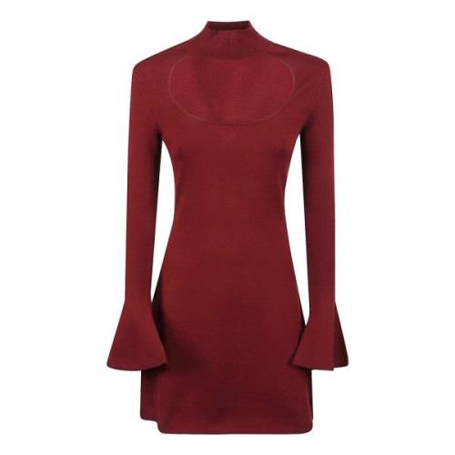 Federica Tosi Bordeaux Röd Stickad Klänning Aw24 Red, Dam