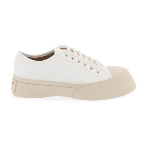 Marni Läder Pablo Sneakers med Metall Eyelets White, Herr