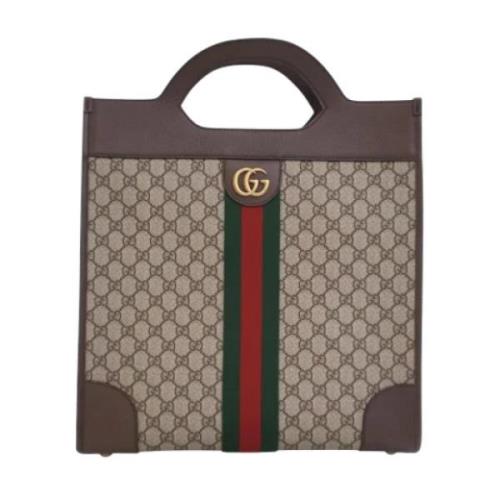 Gucci Vintage Pre-owned Belagd canvas gucci-vskor Brown, Dam