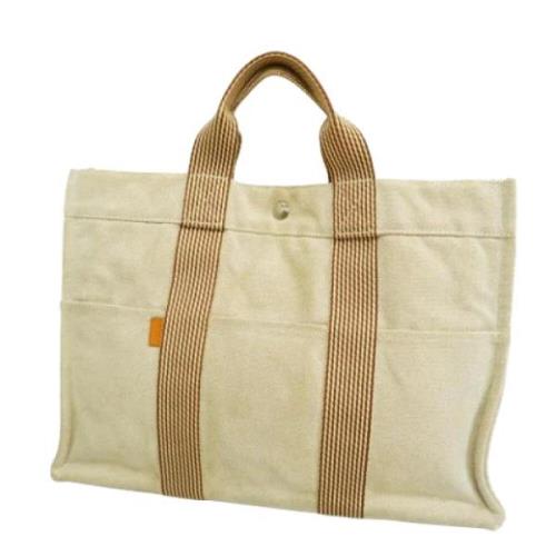 Hermès Vintage Pre-owned Canvas handvskor Beige, Dam