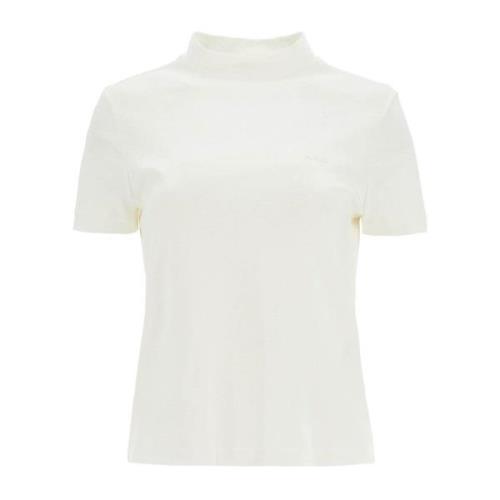 A.p.c. Flocked Logo Halsduk Bomull T-shirt White, Dam