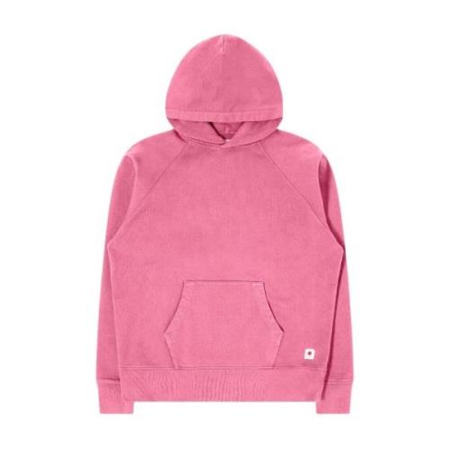 Edwin Tung Bomull Raglan Ärm Hoodie Pink, Herr