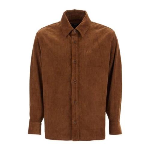 A.p.c. Corduroy Bobby Overshirt Brown, Herr