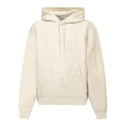 Burberry Vit Sweatshirt med Präglat Design White, Herr