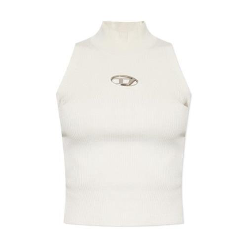 Diesel Vit Off Topwear Ss24 White, Dam